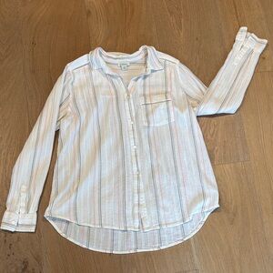 Sundance Gauze Striped Button-up Shirt | M | EUC | Beach | Resort | Boho